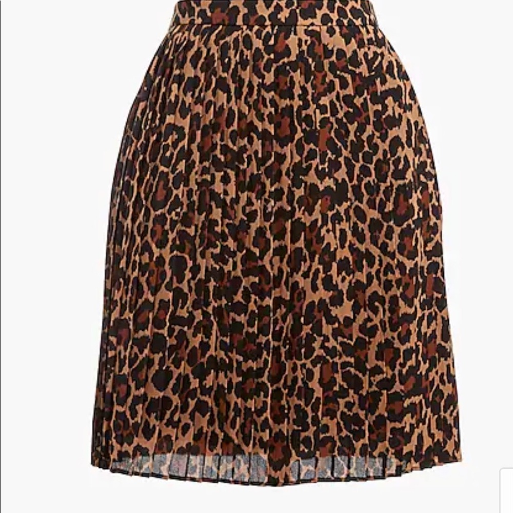 J Crew Cheetah Pleated Mini Skirt